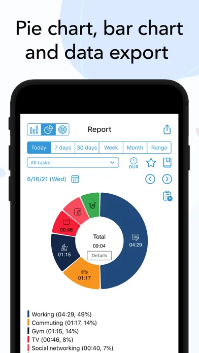 Tangkapan skrin ATracker PRO Time Tracker