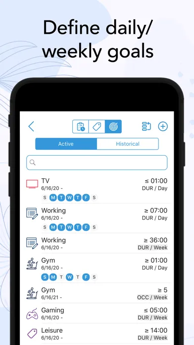 Tangkapan skrin ATracker PRO Time Tracker