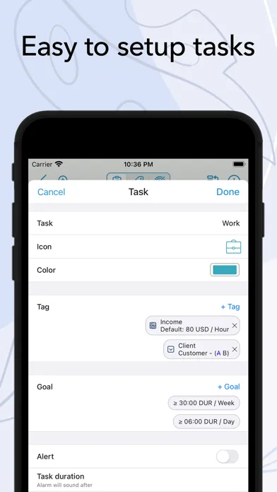 Tangkapan skrin ATracker PRO Time Tracker