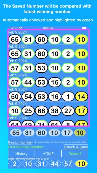 Tangkapan layar Mega Millions AI