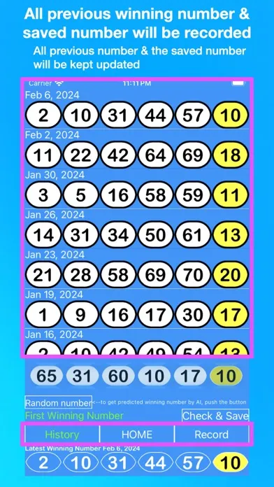 Tangkapan layar Mega Millions AI
