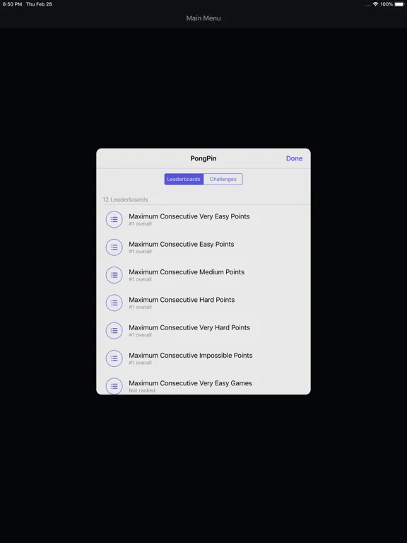 PongPin iPad  Screenshots