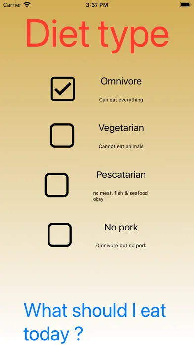 What should I eat today ? स्क्रीनशॉट