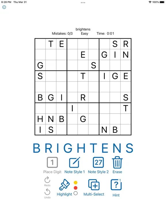 Wordoku - Sudoku With Letters iPad  স্ক্রিনশট