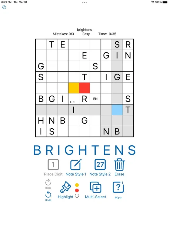 Wordoku - Sudoku With Letters iPad  স্ক্রিনশট