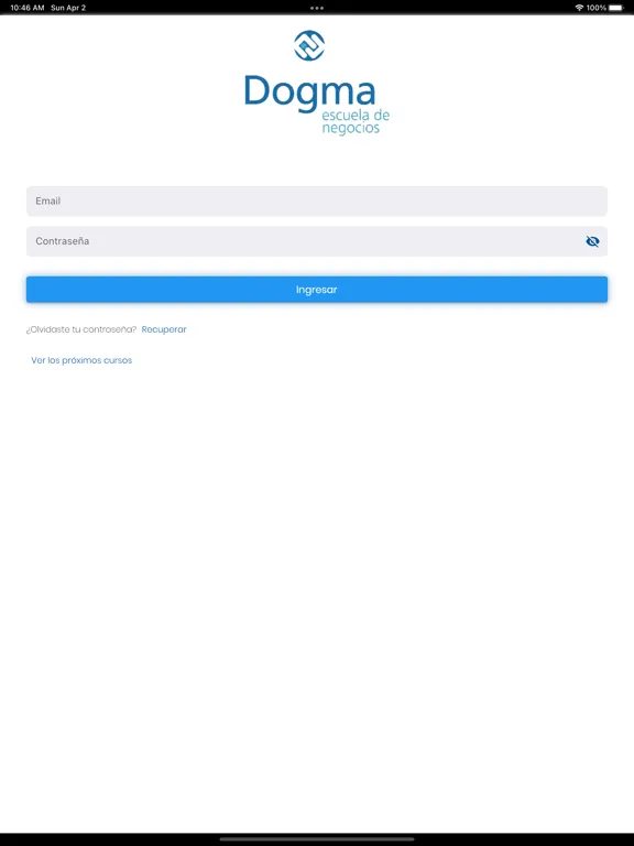 Tangkapan layar Dogma App iPad 