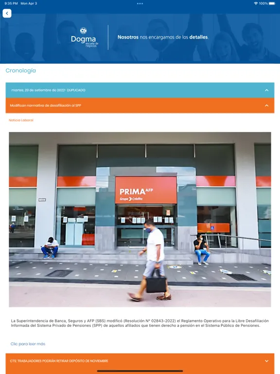 Tangkapan layar Dogma App iPad 
