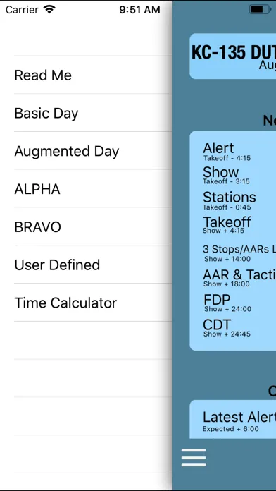 Captures d'écran de KC-135 Duty Day Calc