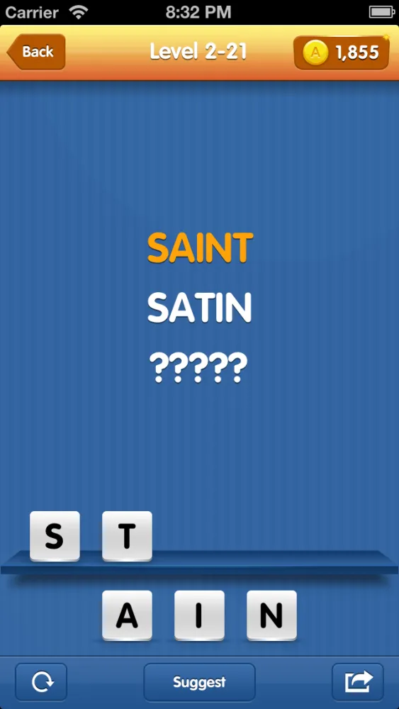 Anagrams - jumble letters and unscramble words. For lovers of word search game and crossword Screenshots