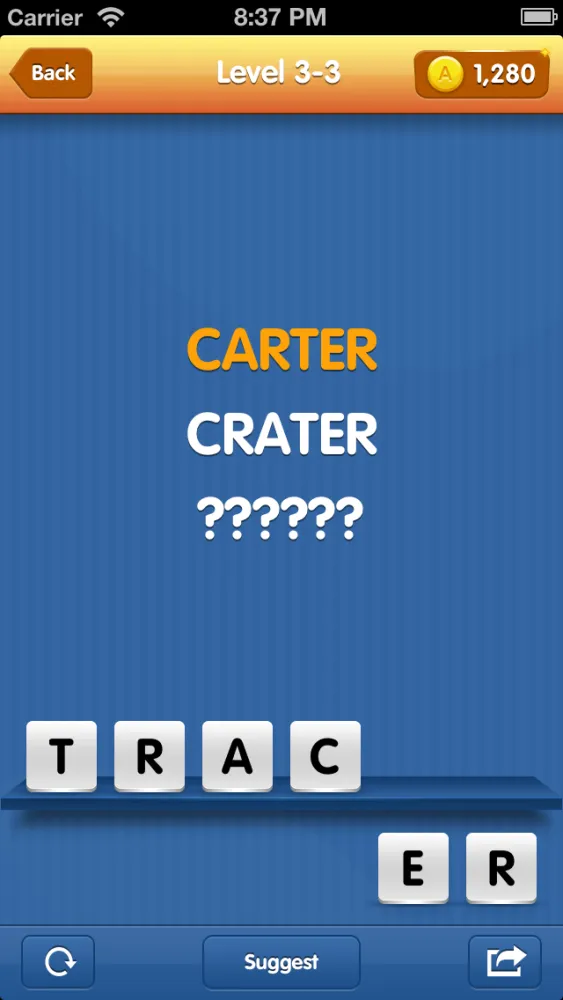 Anagrams - jumble letters and unscramble words. For lovers of word search game and crossword Screenshots