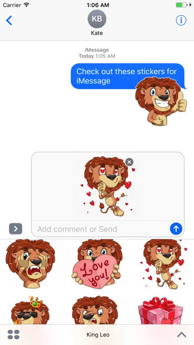 Captures d'écran de King Leo,Stickers for iMessage