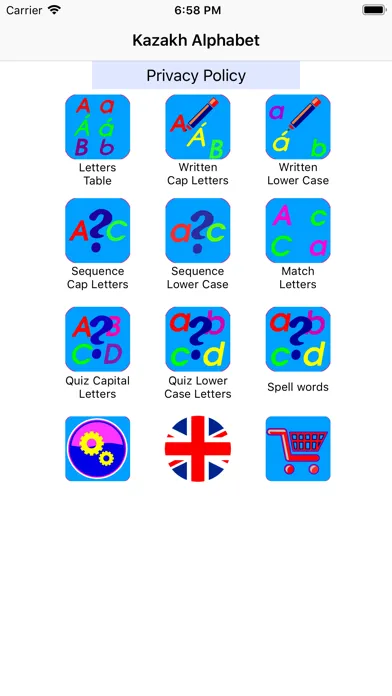 Capturas de pantalla de Kazakh Latin alphabet letters