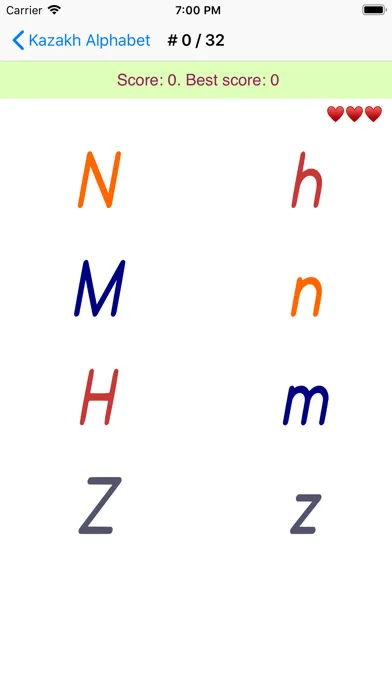 Capturas de pantalla de Kazakh Latin alphabet letters