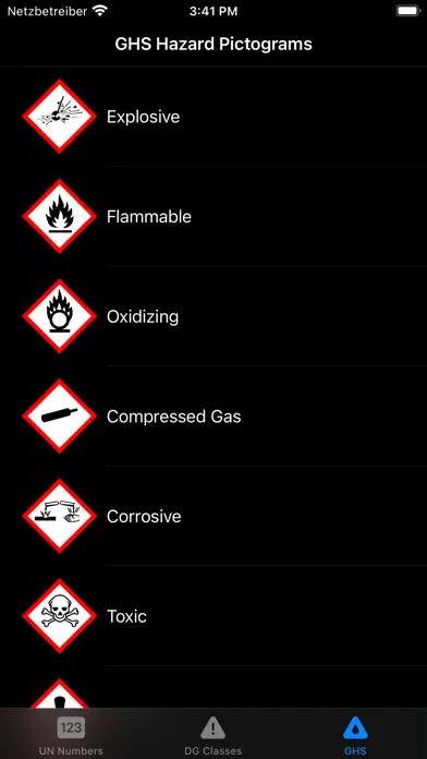 ภาพหน้าจอของ UN Numbers Dangerous Goods PRO