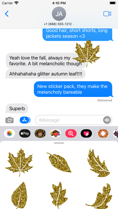 Glitter Fall Leaves Stickers 스크린샷