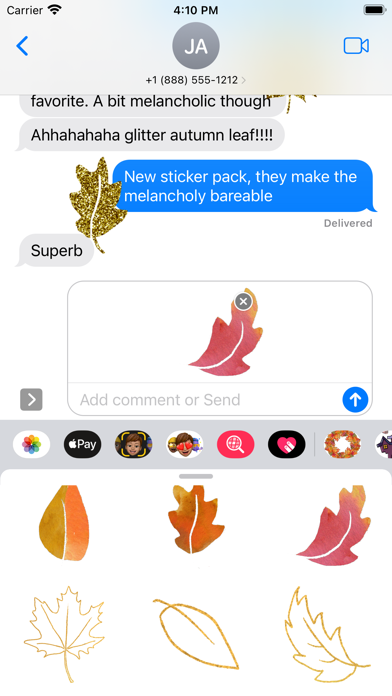 Glitter Fall Leaves Stickers 스크린샷