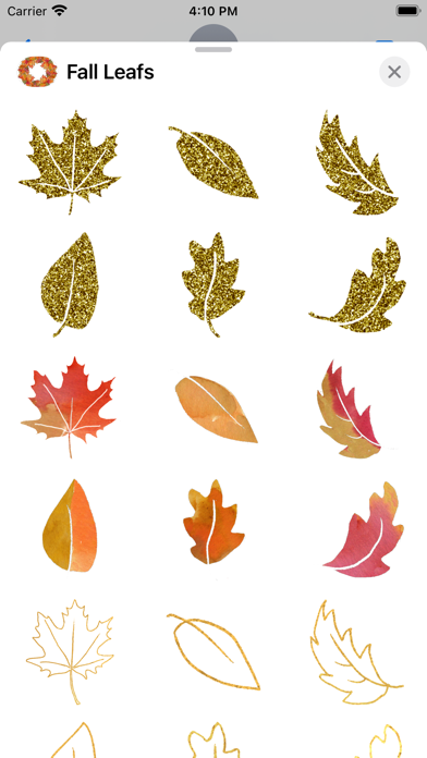 Glitter Fall Leaves Stickers 스크린샷
