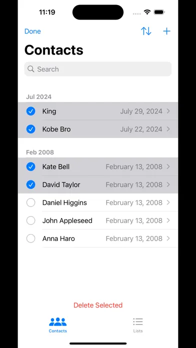 Screenshot di Recent contacts delete contact
