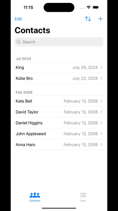 Screenshot di Recent contacts delete contact