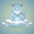 Sticker Me: Happy Hippo Lady Sticker Me: Happy Hippo Lady