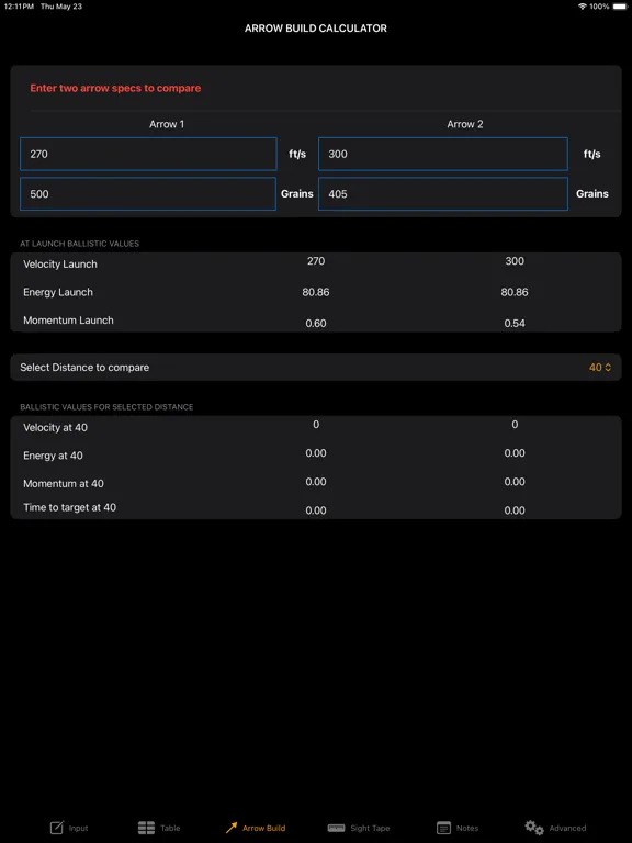 PRO Archery Ballistics iPad  स्क्रीनशॉट