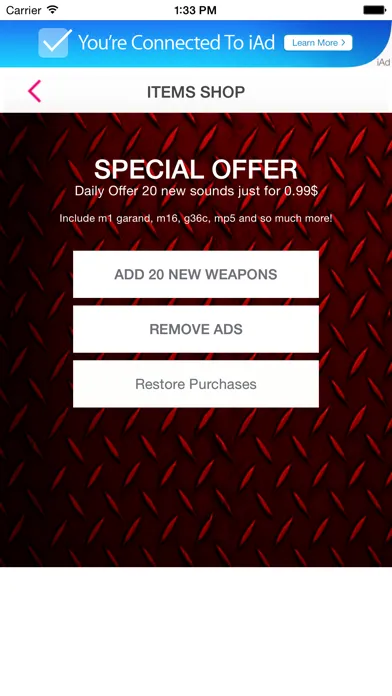 Capturas de tela do Weapon Sounds APP