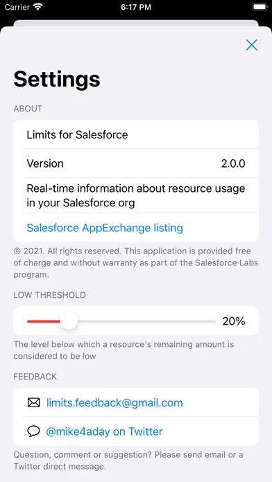 Limits for Salesforce應用截圖