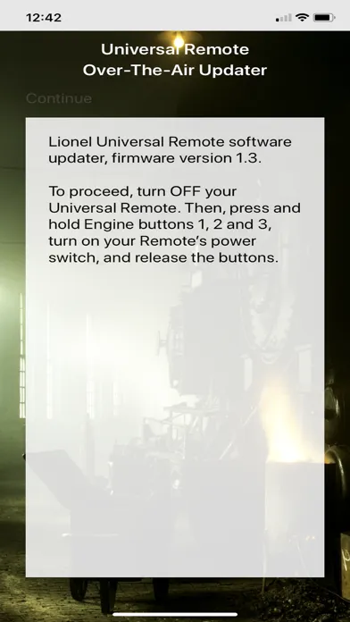 Tangkapan layar LionChief U Remote Updater