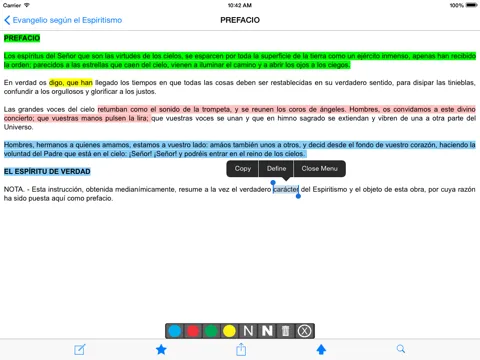 ภาพหน้าจอของ El Evangelio según Espiritismo iPad 