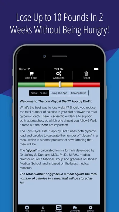 Captures d'écran de The Low-Glycal Diet - Healthy Weight Loss Tracker