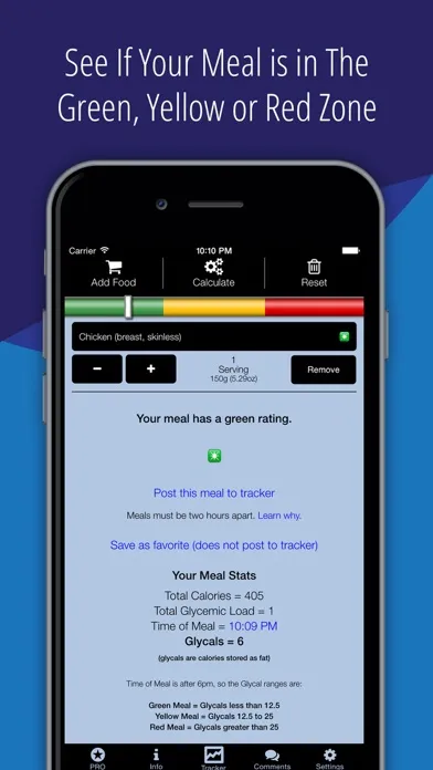 Captures d'écran de The Low-Glycal Diet - Healthy Weight Loss Tracker