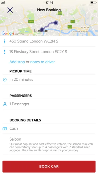 Zrzuty ekranu Swift Cars London Minicabs