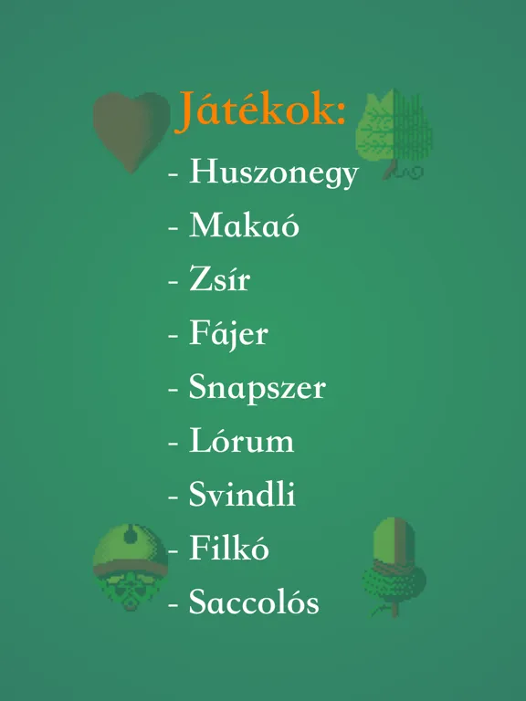 Magyar Kártyás Játékok iPad  스크린샷