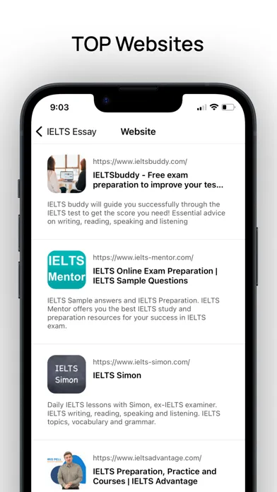 Captures d'écran de IELTS Essay
