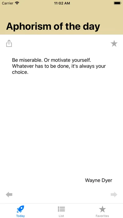 Zrzuty ekranu Aphorism of the day