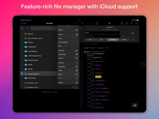 SIMO : MATLAB programming app iPad Screenshots