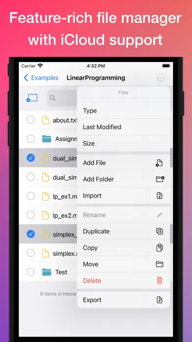 SIMO : MATLAB programming app Screenshots