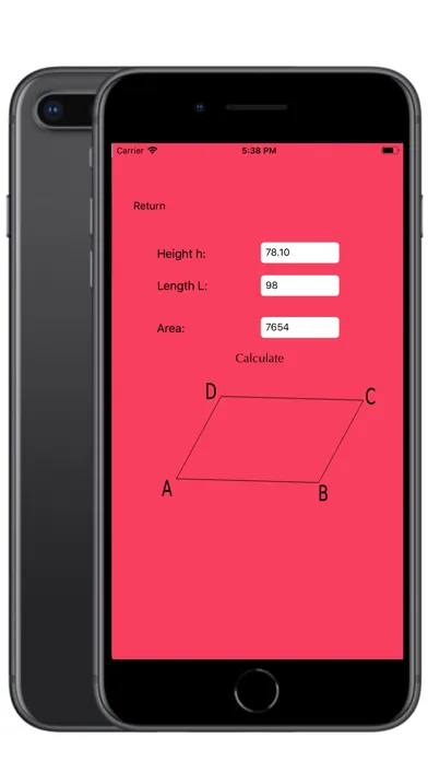 Ảnh chụp màn hình của Area & Geometry