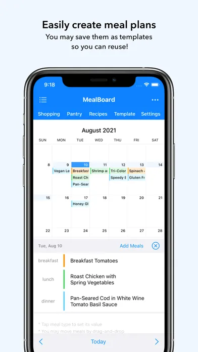 Tangkapan skrin MealBoard - Meal Planner