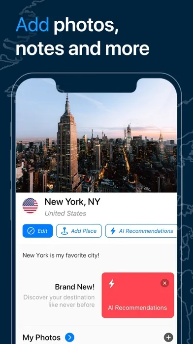 Pin Traveler: World Travel Map Screenshots