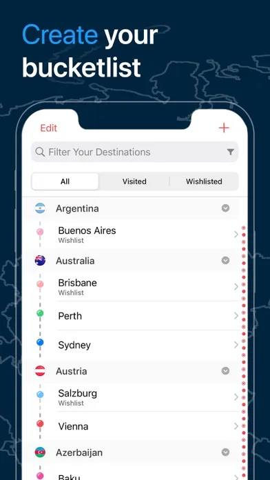 Pin Traveler: World Travel Map Screenshots
