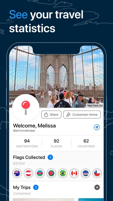 Pin Traveler: World Travel Map Screenshots