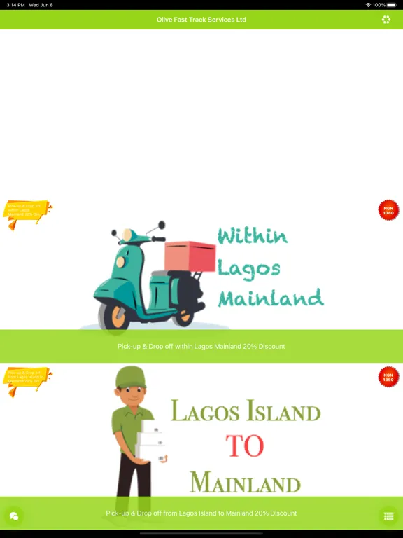 Olive Fast Track Services iPad  স্ক্রিনশট