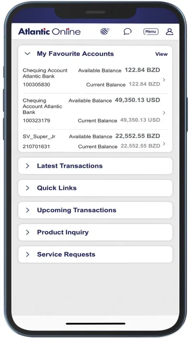 Скриншоты Atlantic Bank Mobile Banking