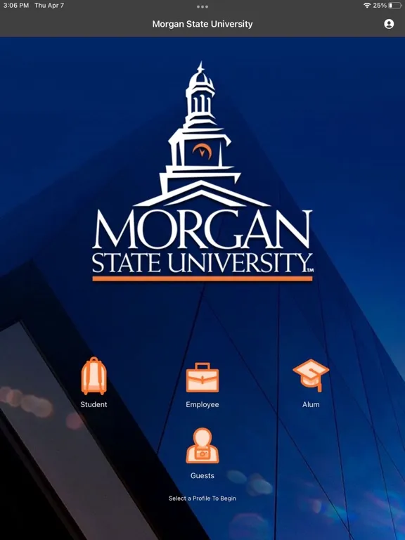 Ảnh chụp màn hình của Morgan State iPad 