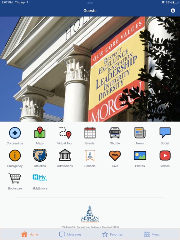 ภาพหน้าจอของ Morgan State iPad 
