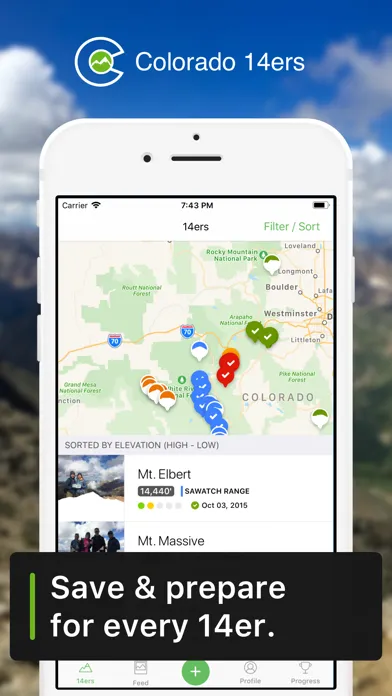 Tangkapan skrin Colorado 14ers