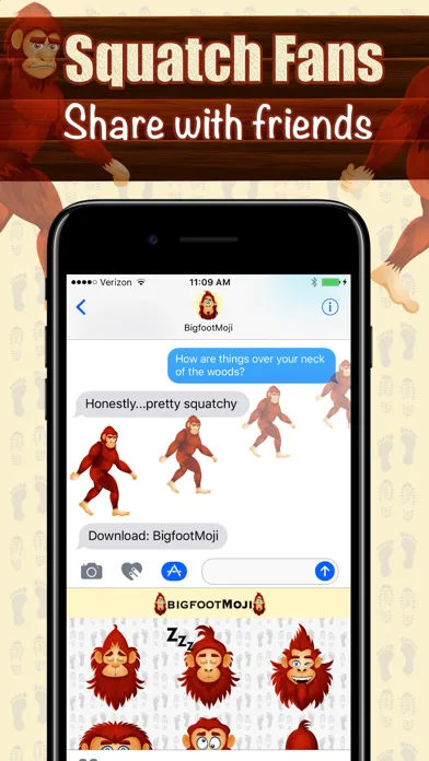 Capturas de pantalla de BigfootMoji – Crazy Sasquatch & Bigfoot Emojis