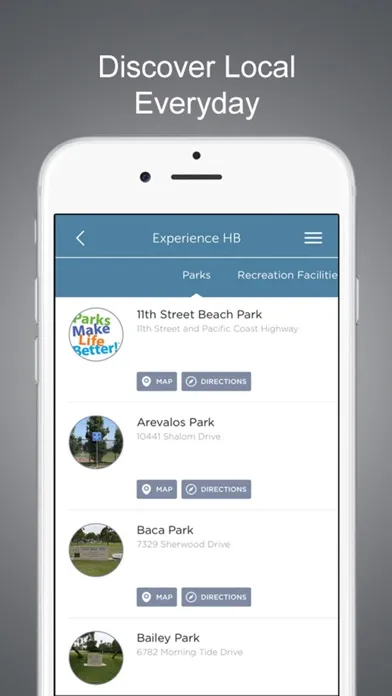 Capturas de tela do MyHB App