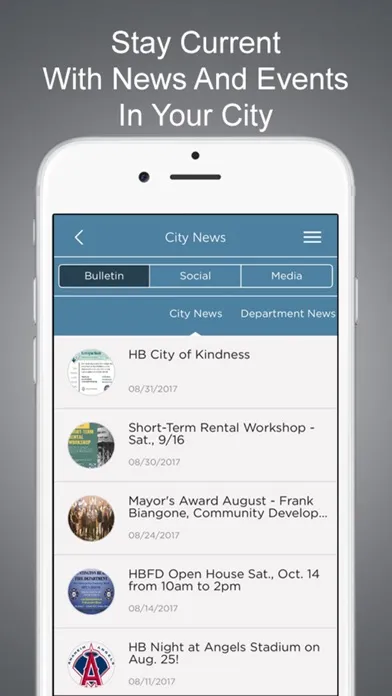 Capturas de tela do MyHB App